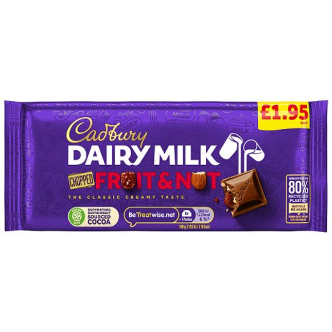 Cadbury Dairy Milk Fruit & Nut Chocolate Bar 95g £1.95
