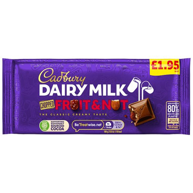 Cadbury Dairy Milk Fruit & Nut Chocolate Bar PMP £1.95 95g