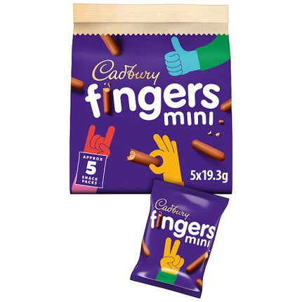 Cadbury Mini Fingers 5 Pack Biscuits 96.5g