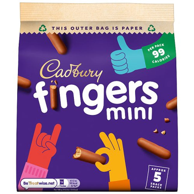 Cadbury Mini Fingers 5 Pack Biscuits 96.5g