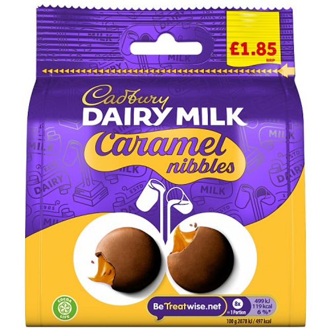 Cadbury Caramel Nibbles Chocolate Bag PMP £1.85 85g