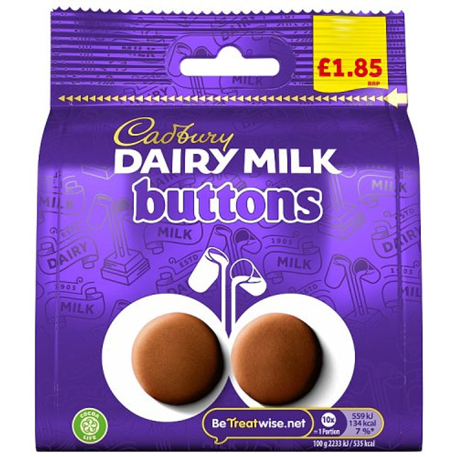 Cadbury Giant Milk Buttons Chocolate Bag 85g £1.85