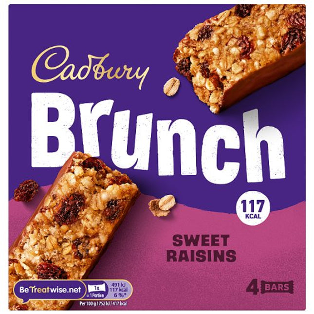 Cadbury Brunch Bar Raisin 4 pack 112g