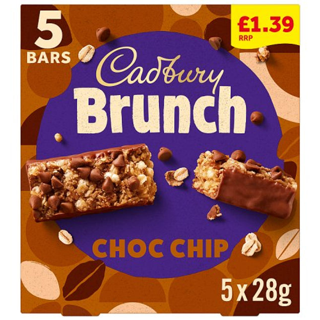 Cadbury Brunch Bar Choc Chip 5 Pack £1.39 PMP 140g