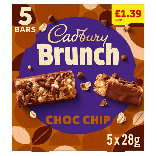 Cadbury Brunch Bar Choc Chip 5 Pack 140g £1.39
