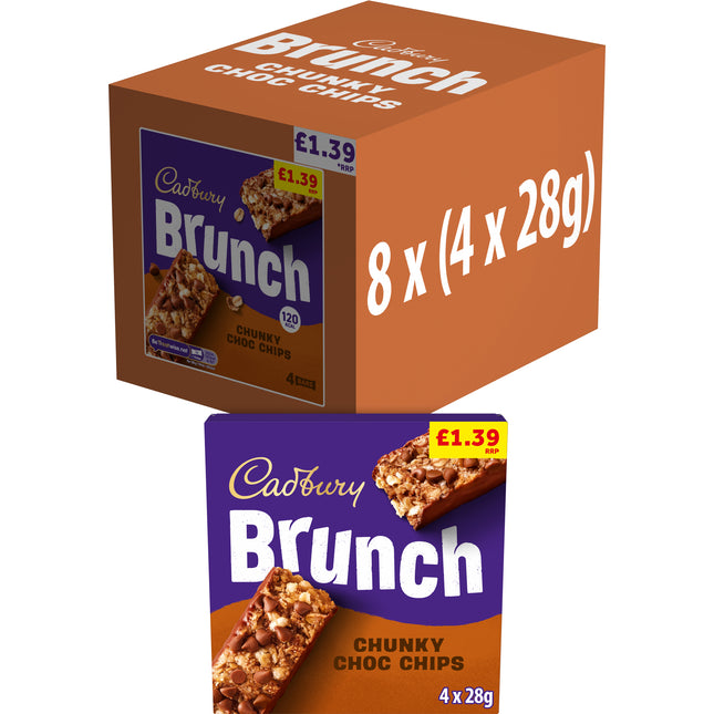 Cadbury Brunch Bar Choc Chip 5 Pack £1.39 PMP 140g