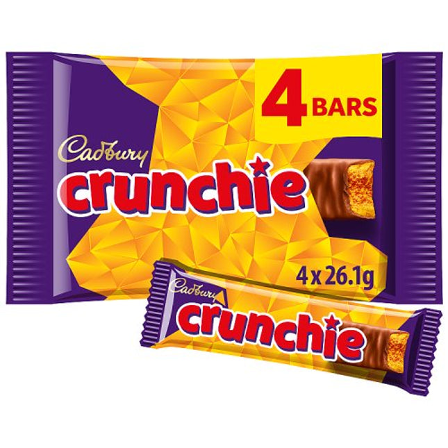 Cadbury Crunchie Chocolate Bar 4 Pack Multipack 104.4g