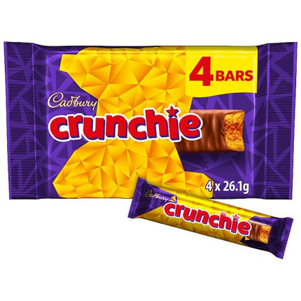 Cadbury Crunchie Chocolate Bar 4 Pack Multipack 104.4g