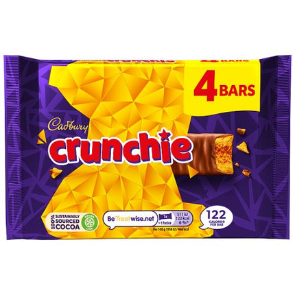 Cadbury Crunchie Chocolate Bar 4 Pack Multipack 104.4g
