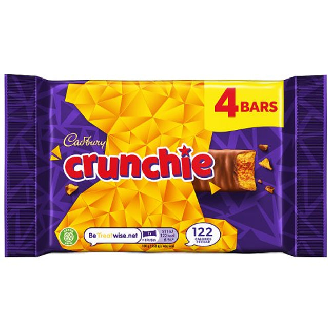 Cadbury Crunchie Chocolate Bar 4 Pack Multipack 104.4g