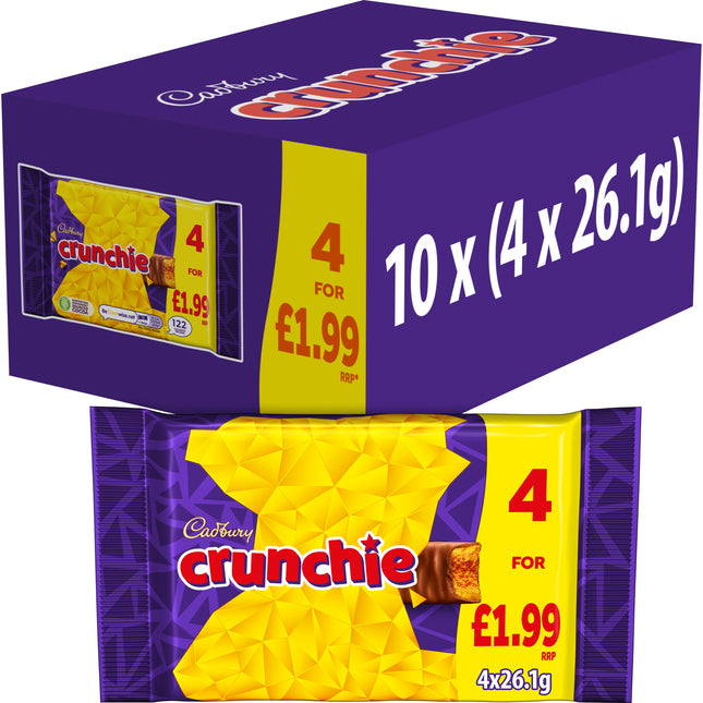 Cadbury Crunchie Bars 4 Pack 104.4g £1.99