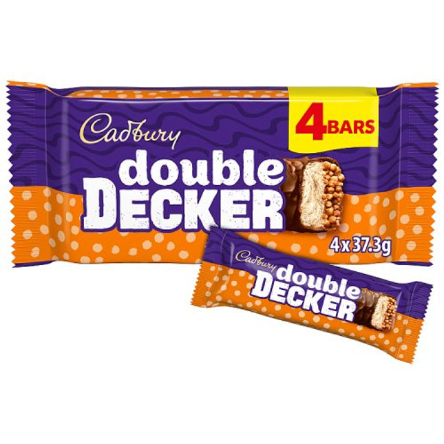 Cadbury Double Decker Chocolate Bar 4 Pack Multipack 149.2g