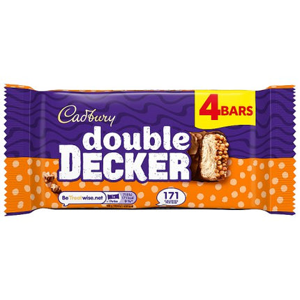 Cadbury Double Decker Chocolate Bar 4 Pack Multipack 149.2g