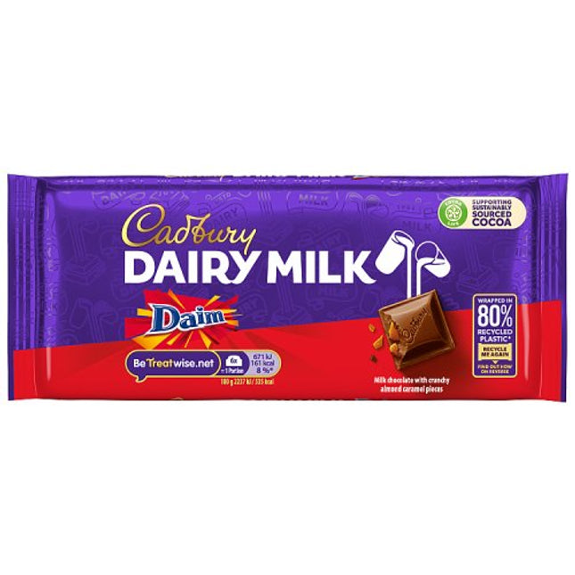 Cadbury Dairy Milk Daim Chocolate Bar 120g