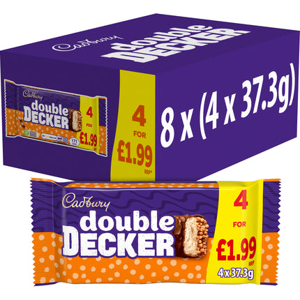 Cadbury Double Decker Chocolate Bar 4 Pack Multipack £1.99 PMP 149.2g