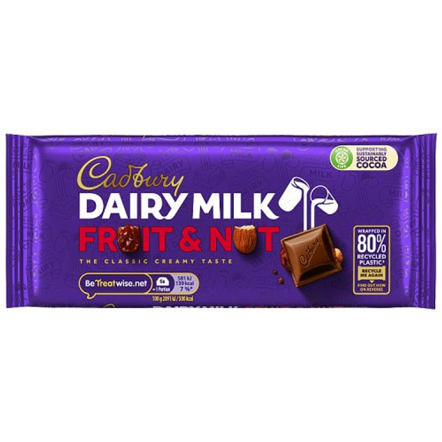 Cadbury Dairy Milk Fruit and Nut Chocolate Bar 110g
