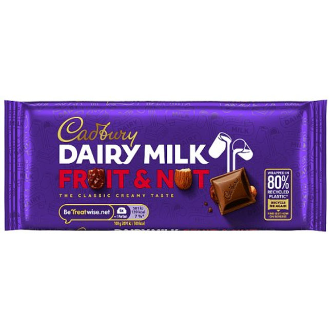 Cadbury Dairy Milk Fruit and Nut Chocolate Bar 110g