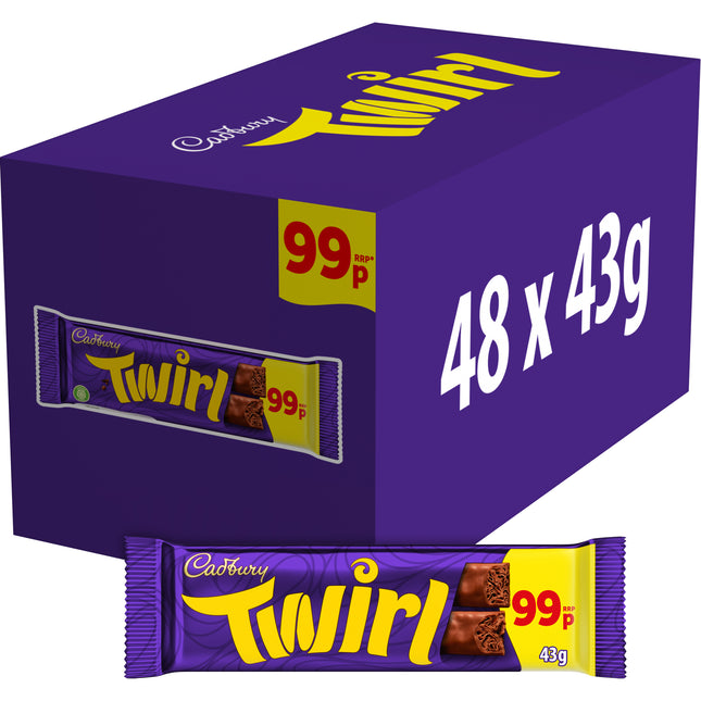 Cadbury Twirl Chocolate Bar PMP £0.99 43g