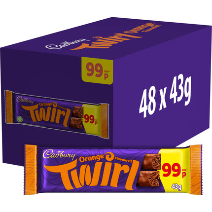 Cadbury Twirl Orange Chocolate Bar 43g £0.99