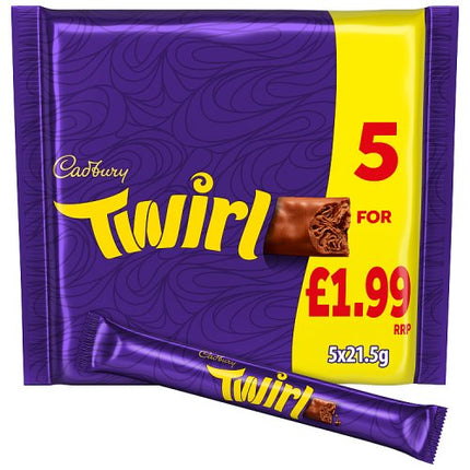 Cadbury Twirl Chocolate Bar 5 Pack Multipack £1.99 PMP 107.5g