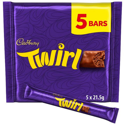 Cadbury Twirl Chocolate Bar 5 Pack Multipack 107.5g