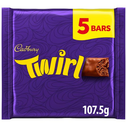 Cadbury Twirl Chocolate Bar 5 Pack Multipack 107.5g