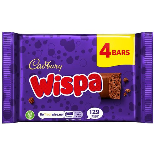 Cadbury Wispa Chocolate Bar 4 Pack Multipack 94.8g