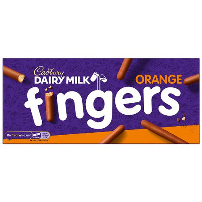 Cadbury Dairy Milk Fingers Orange Milk Chocolate Biscuits 114g