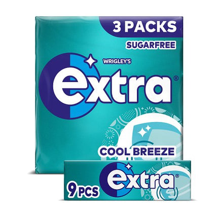 Extra Cool Breeze Sugarfree Chewing Gum 3 Packs