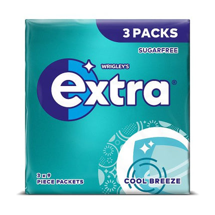 Extra Cool Breeze Sugarfree Chewing Gum 3 Packs