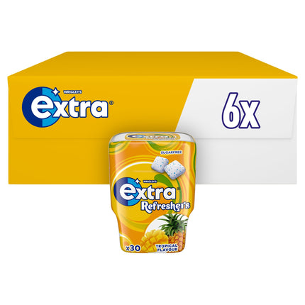 Extra Refreshers Tropical Flavour Sugarfree Chewing Gum Bottle 30 Pieces