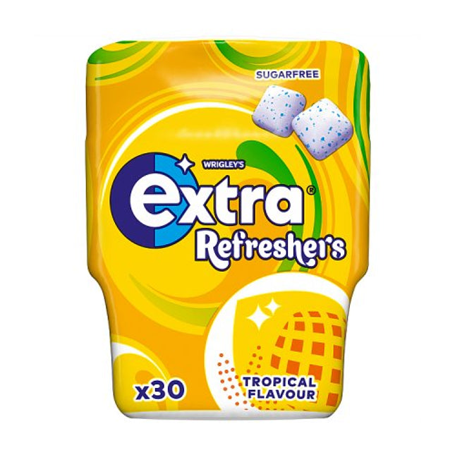 Extra Refreshers Tropical Flavour Sugarfree Chewing Gum Bottle 30 Pieces