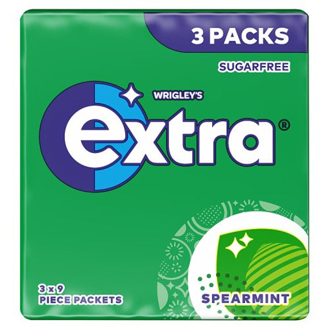 Extra Spearmint Sugarfree Chewing Gum 3 Packs