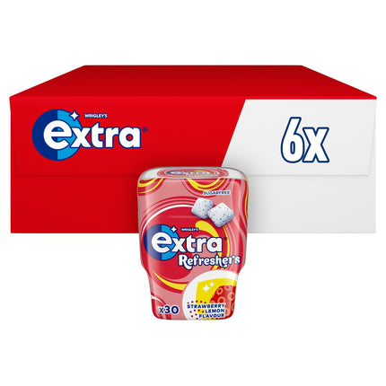 Extra Refreshers Strawberry Lemon Sugarfree Chewing Gum Bottle 30 Pieces