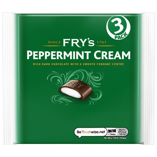 Fry's Chocolate Peppermint Cream Chocolate Bar 3 Pack Multipack 147g