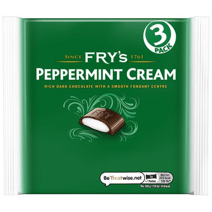 Fry's Chocolate Peppermint Cream Chocolate Bar 3 Pack Multipack 147g