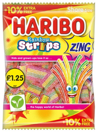 Haribo 10% Extra Free Rainbow Strips Z!ng 143g £1.25