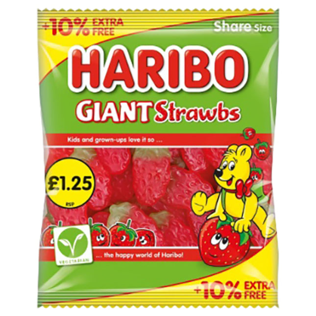 Haribo Giant Strawbs 154g £1.25 10% Extra Free