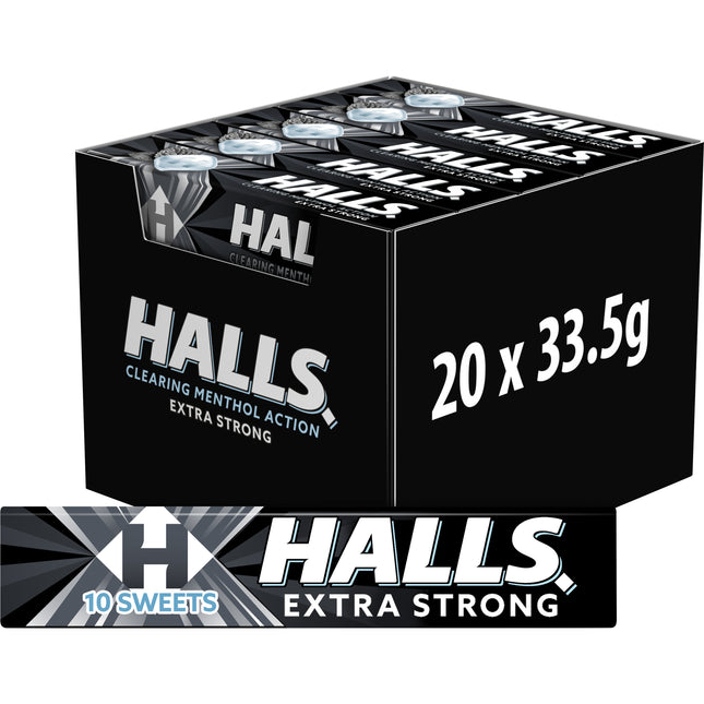 Halls Extra Strong Menthol Action Sweets 33.5g