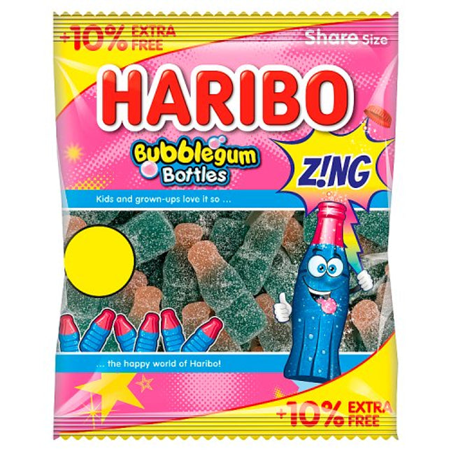 Haribo Bubblgm Bottl Z!ng 160g £1.25 10% Extra Free