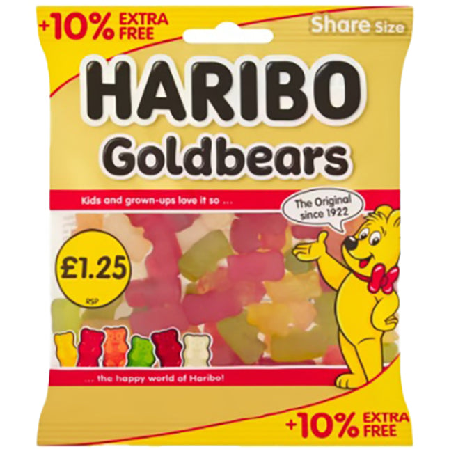 Haribo Gold Bears 154g PMP £1.25 10% Extra Free