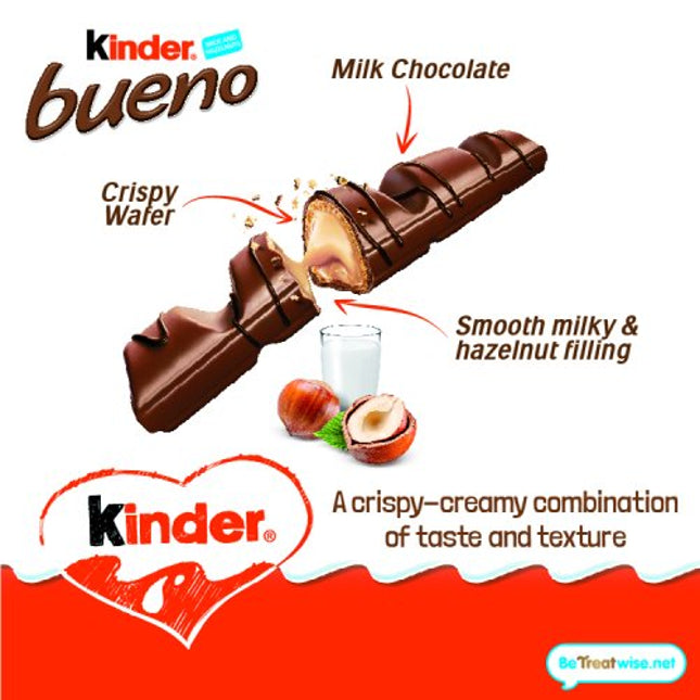 Kinder Bueno Milk and Hazelnuts 3 Pack 43g (129g)