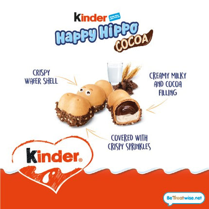 Kinder Happy Hippo Chocolate Cream Biscuits 5 Pack 103g