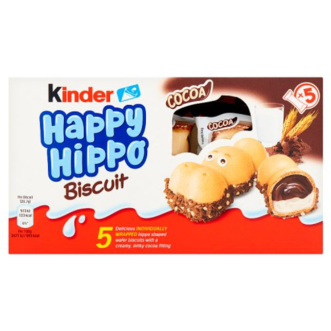 Kinder Happy Hippo Chocolate Cream Biscuits 5 Pack 103g