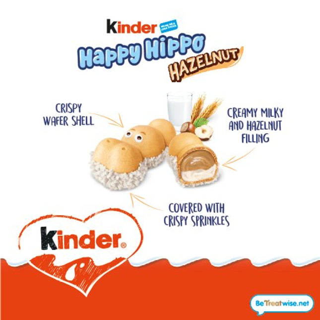 Kinder Happy Hippo Milk and Hazelnut Biscuits 5 Pack 103g