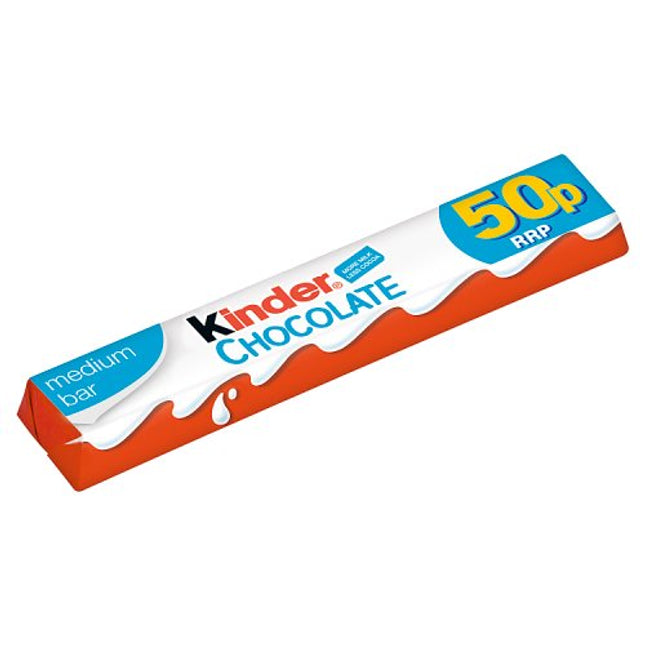 Kinder Medium Chocolate Single Bar 21g 50p