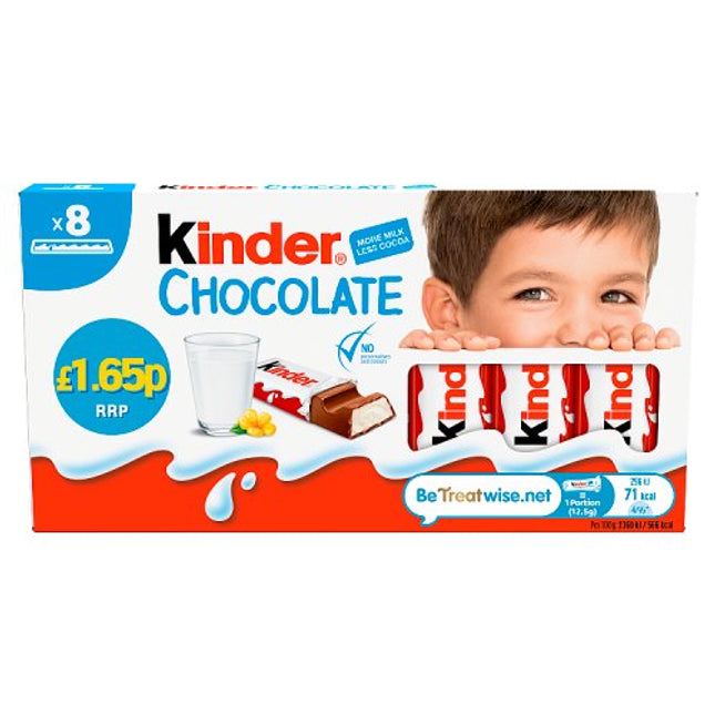 Kinder Chocolate 8 Pack 100g £1.65