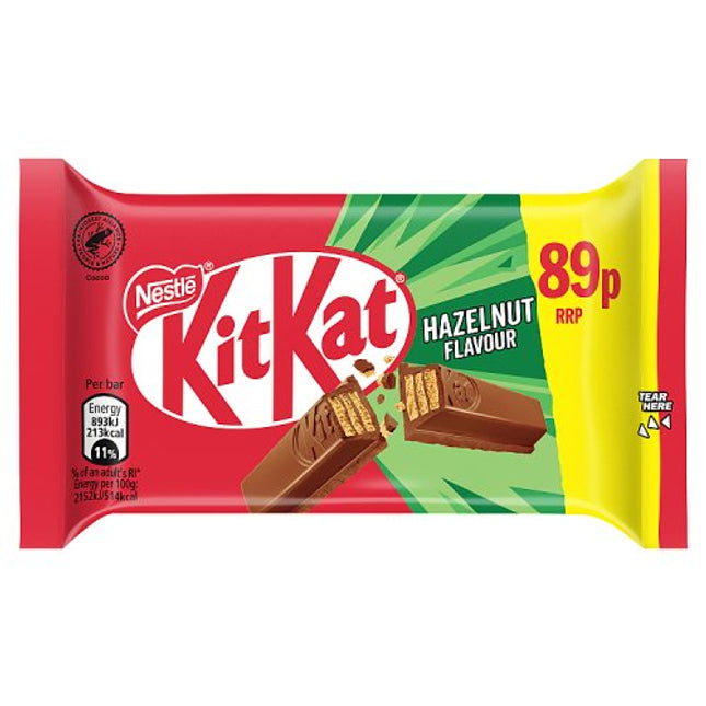 Kit Kat 4 Finger Hazelnut 41.5g 89p