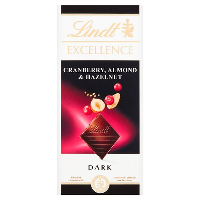 Lindt Excellence Dark Almonds Hazelnut & Cranberry 100g