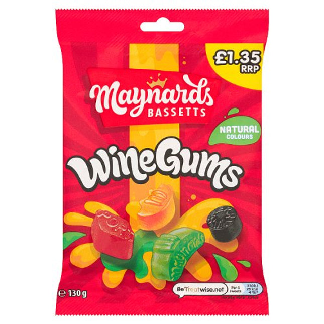 Maynards Bassetts Wine Gums Sweets Bag 130g £1.35 PMP